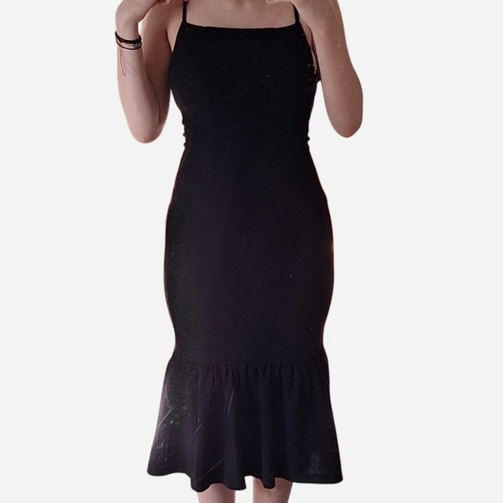 Hutch Black Midi Dress With Pattern XXS